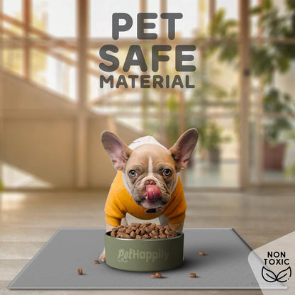 Dog Food Mat - Raised Edges Dogs Mat for Food and Water Prevent Spill, Waterproof Cat Food Mats Protect Floors, Easy Clean Dog Bowl Mats for Food and Water, Silicone Pet Feeding Placemats3