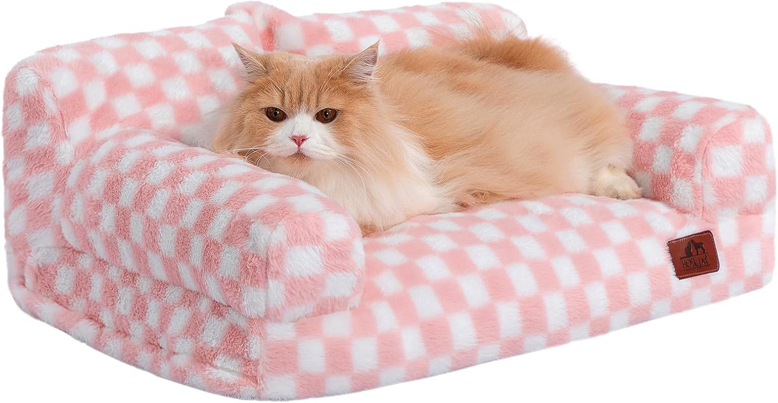 hollypet-small-dog-large-cat-bed-puppy-couch-beds-for-pets-up-to-25-lbs-fluffy-dog-cat-couch-plush-soft-warming-pets-beds-with-machine-washable-cover-and-non-slip-bottom