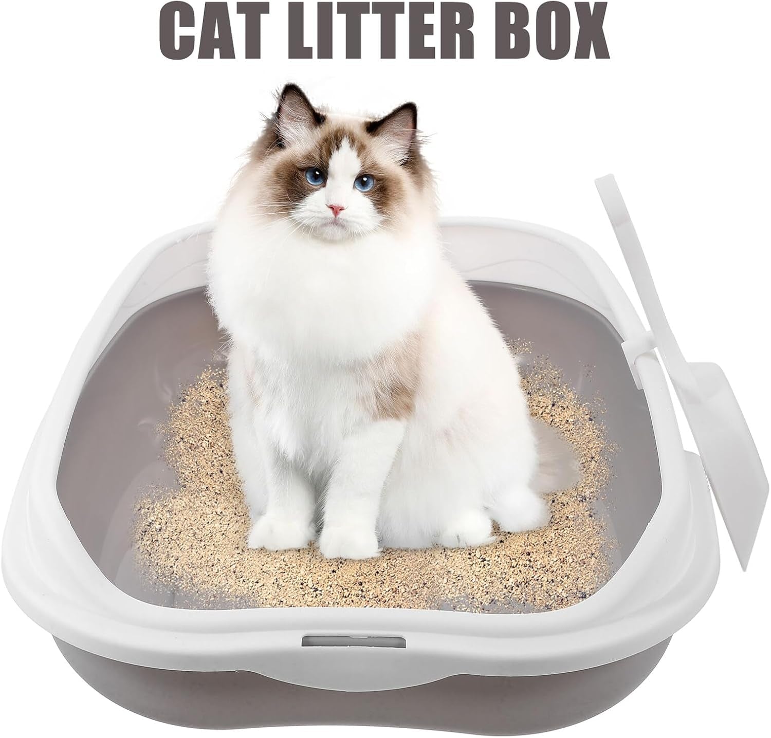artibetter-semi-enclosed-cat-litter-box-with-scoop-small-gray-kitten-litter-pan-splash-resistant-open-design-pet-toilet-for-cats-and-kittens-suitable-for-indoor-housebreaking