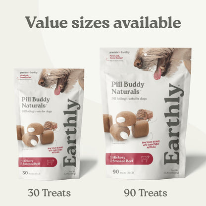 Presidio Earthly Pill Buddy Naturals - PB & Apple Recipe Pill Hiding Treats for Dogs - Make a Perfect Pill Concealing Pocket or Pouch for Any Size Medication - 30 Servings6