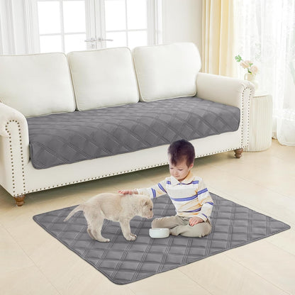 Smiry Waterproof Dog Bed Cover, Reversible Pet Blanket for Sofa Couch | Soft Washable Dog Blanket, Leakproof Couch Cover for Dogs Cats & Furniture Protection, 52X82, Grey/Dark Grey7