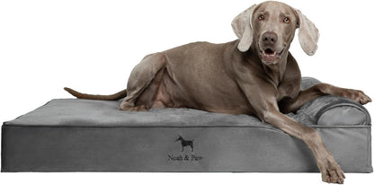 NOAH & PAW Large Dog Bed, 35X25X8.7 Inch, Orthopedic Dog Beds, Eggshell Memory Foam Infused with Cooling Gel, Water Resistant, Machine Washable, Includes Inner Cover (Velvet Collection)38