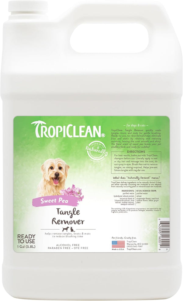 Tropiclean Sweet Pea Cat & Dog Detangler Spray Dematting | Dog Conditioner Spray Derived from Natural Ingredients | Made in the USA | 16 Oz. | Dematting Spray | Sweet Refreshing Scent | for Doodles & All Coat Types | Made in USA8