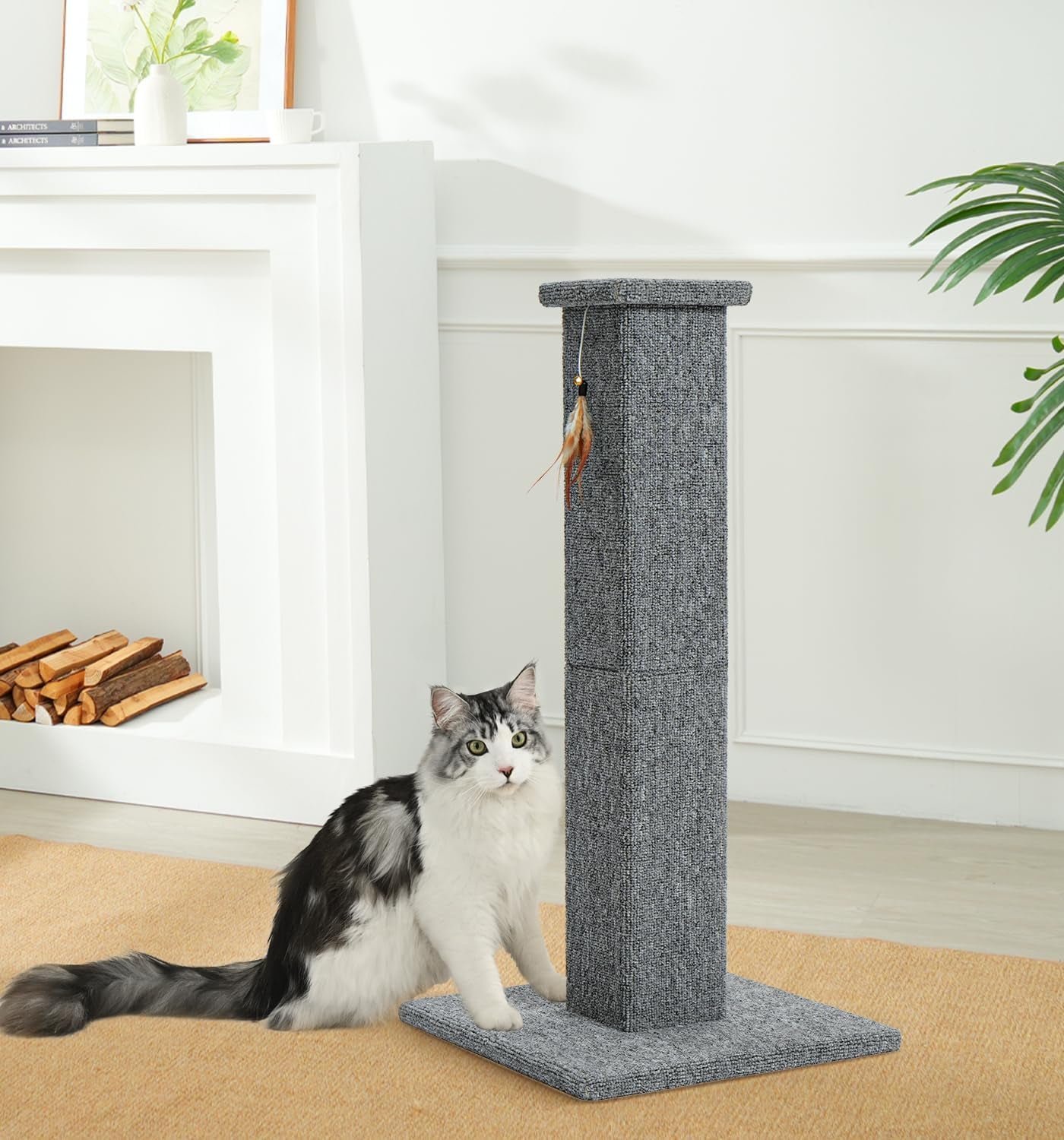 made4pets-cat-scratching-post-for-indoor-cats-carpet-cat-scratcher-32-soft-carpet-surface-for-cats-that-prefer-fabric-scratching-stable-base-full-body-stretching-ideal-for-kittens-adult-cats