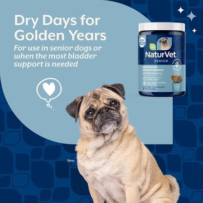 Naturvet Senior Advanced Incontinence Dog Supplement – Helps Support Dog’S Bladder Control, Normal Urination – Includes Synergistic Blend of Botanicals – 120 Ct. Soft Chews3