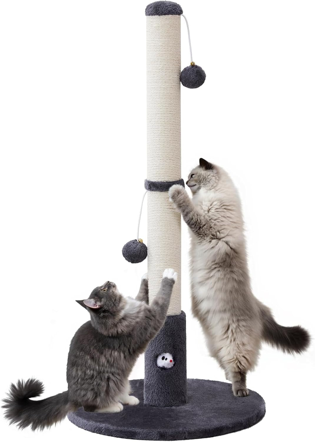 woochpet-33scratching-posts-for-kittens-white-sisal-cat-scratcher-with-toy-scratch-post-with-mouse-hole-cat-toys-reinforced-stable-base-cat-tree-tower