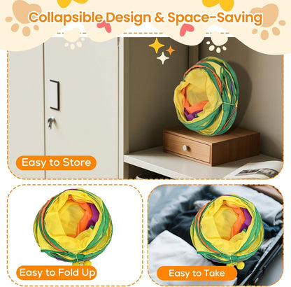 E-3-Way Cat Tunnels for Indoor Cats | Cat Tunnels for Kittens | Tear-Resistant Pet Toy with Peekholes, 3 Play Ball for Cats, Kittens, Rabbit4