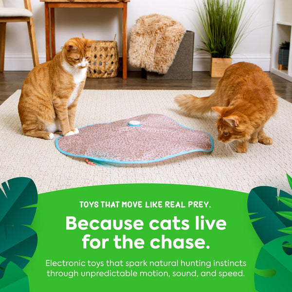 Smartykat Hidden Hijinks Toy for Indoor Cats & Kittens, Electronic Interactive Motion Toy, Featuring Teaser Wand, plus Replaceable Batteries Included5