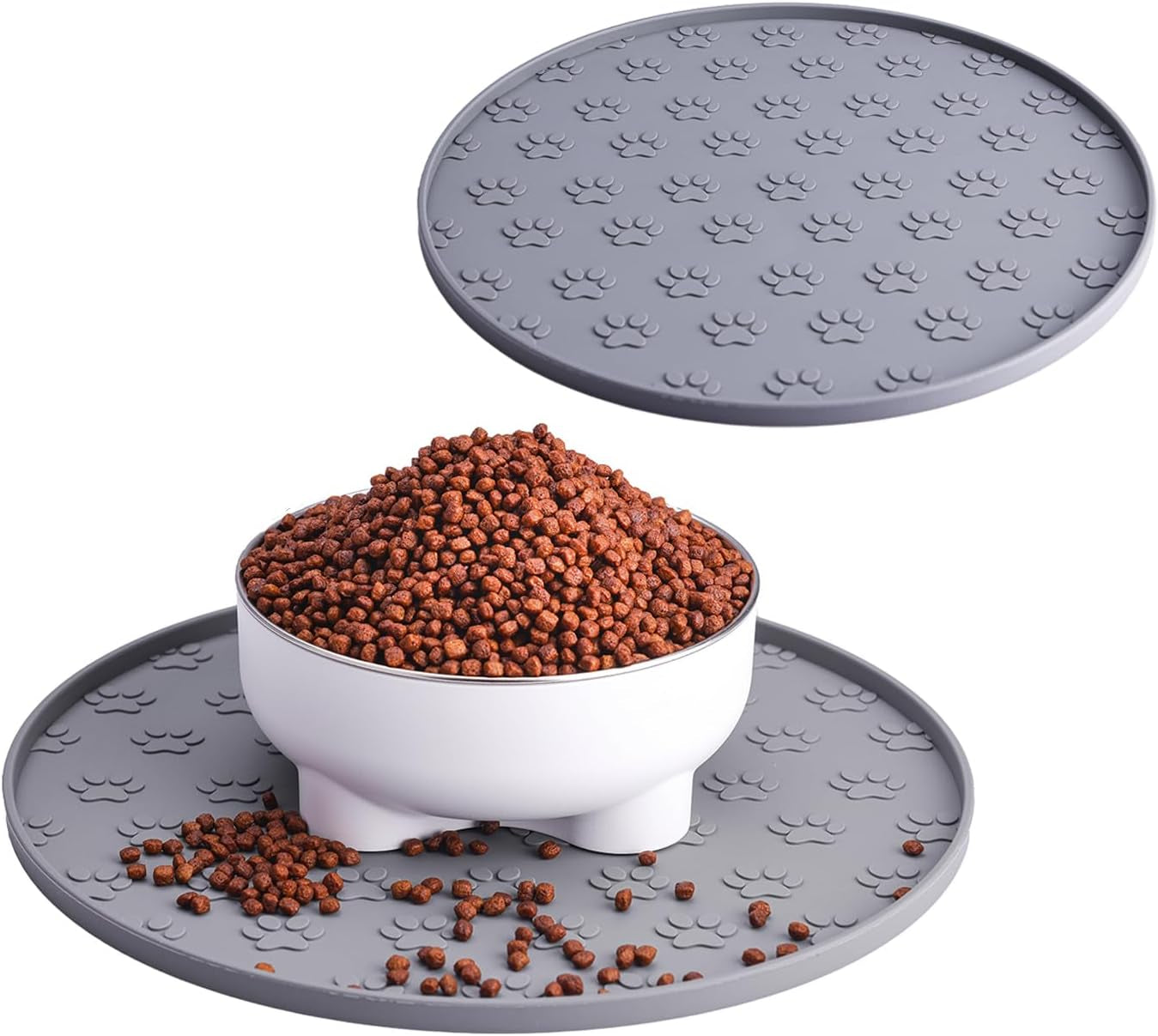 silicone-pet-food-mat-dog-food-and-water-mat-raised-edge-rubber-mat-for-dog-bowls-prevents-food-and-water-from-staining-floors-suitable-for-small-and-medium-pets-10-6-gray-odorless