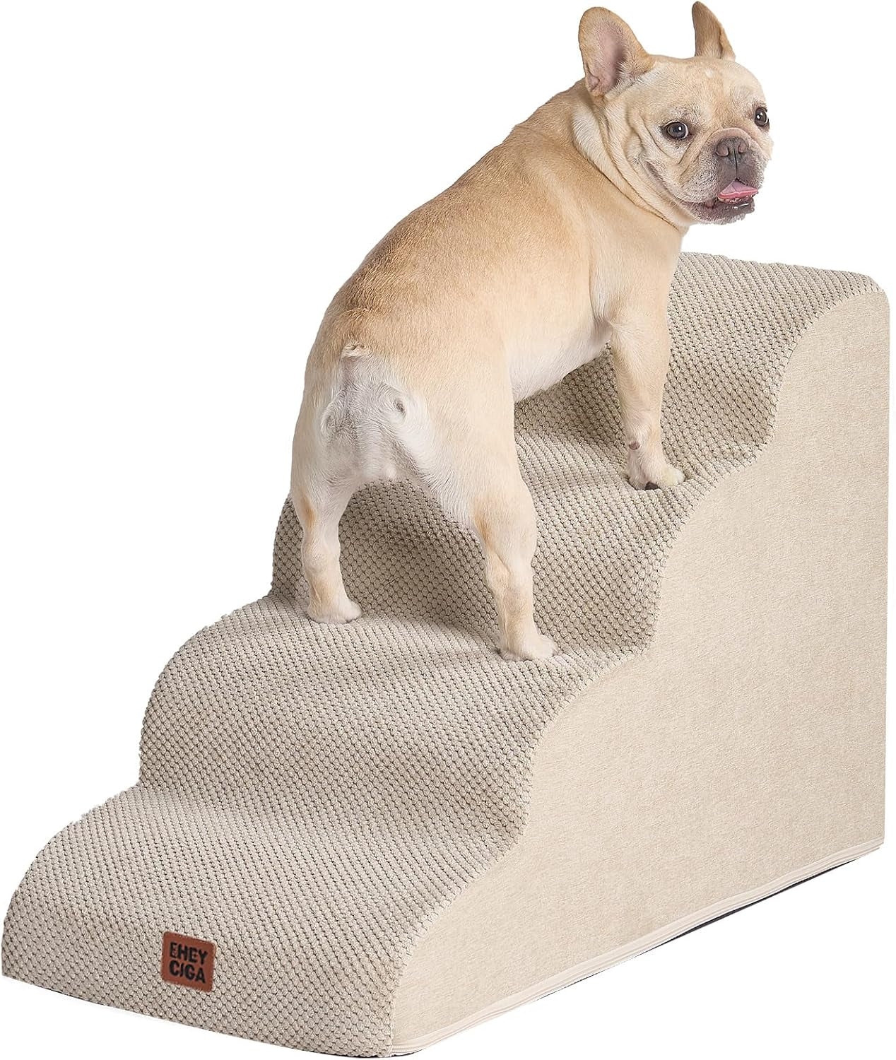 eheyciga-curved-dog-stairs-ramp-for-5-step-high-beds-22-6-h-dog-steps-33d-density-of-pure-foam-for-small-dogs-and-cats-pet-stairs-for-high-bed-climbing-non-slip-balanced-pet-step-indoor-grey