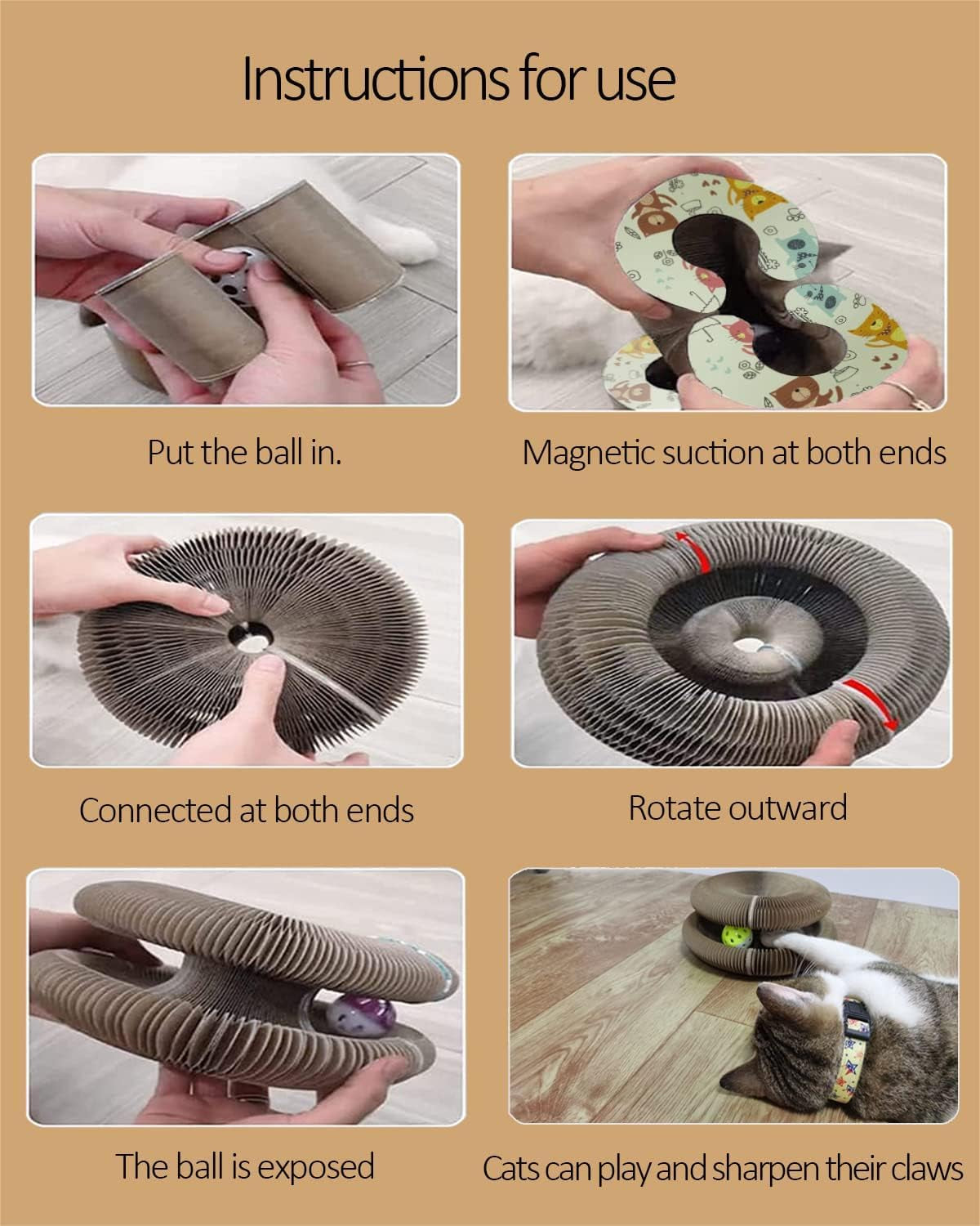 enkman-kitty-kurlz-magic-organ-cat-scratcher-board-cat-ball-adventure-the-ultimate-interactive-mental-physical-exercise-for-indoor-cats-toy