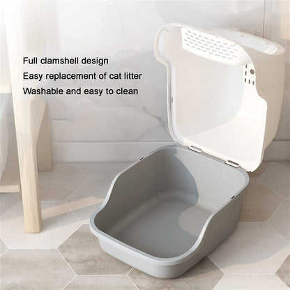 Dog Potty Training Toilet ﻿ Cat Litter Box Large Enclosed Toilet with Transparent Door Cover Splash-Proof Pet Supplies(A)3