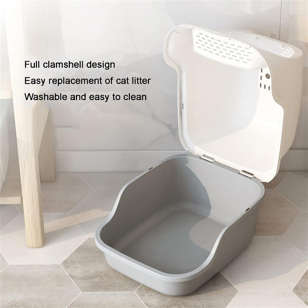 Dog Potty Training Toilet ﻿ Cat Litter Box Large Enclosed Toilet with Transparent Door Cover Splash-Proof Pet Supplies(A)3