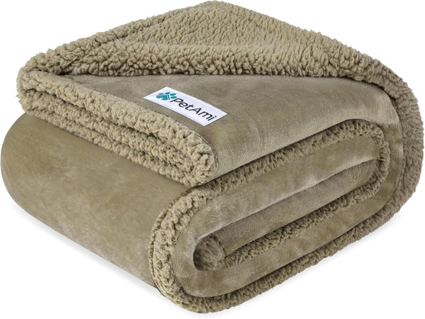 Petami Waterproof Dog Blanket for Couch, Extra Large 80X60, Pee Proof Sherpa Fleece Reversible Pet Throw, Furniture Protector for Bed Sofa Crate Kennel, Soft Washable Cover for Dog Cat, Grey Sherpa15