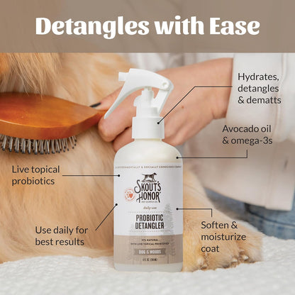 SKOUT'S HONOR Probiotic Dog Detangler Spray - Dog of The. Woods, 8 Oz | Hydrating and Conditioning with Avocado Oil, 97% Natural, Microbiome-Friendly, Paraben and Sulfate-Free6