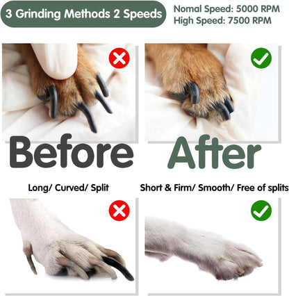 VIWIK Dog Nail Grinder, 2-Speed Rechargeable Dog Nail Trimmers for Large Medium & Small Dogs, Upgrade Professional Electric Pet Paws Grooming, Quiet Puppy Grooming Tool, for Dogs Cats4