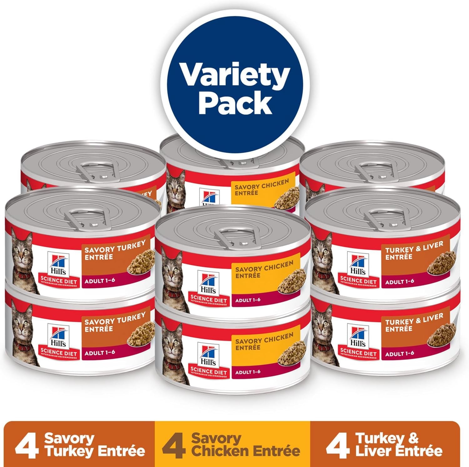 hills-science-diet-adult-1-6-wet-cat-food-variety-pack-1-veterinarian-recommended-savory-entree-turkey-liver-chicken-and-turkey-5-5-oz-cans-12-pack