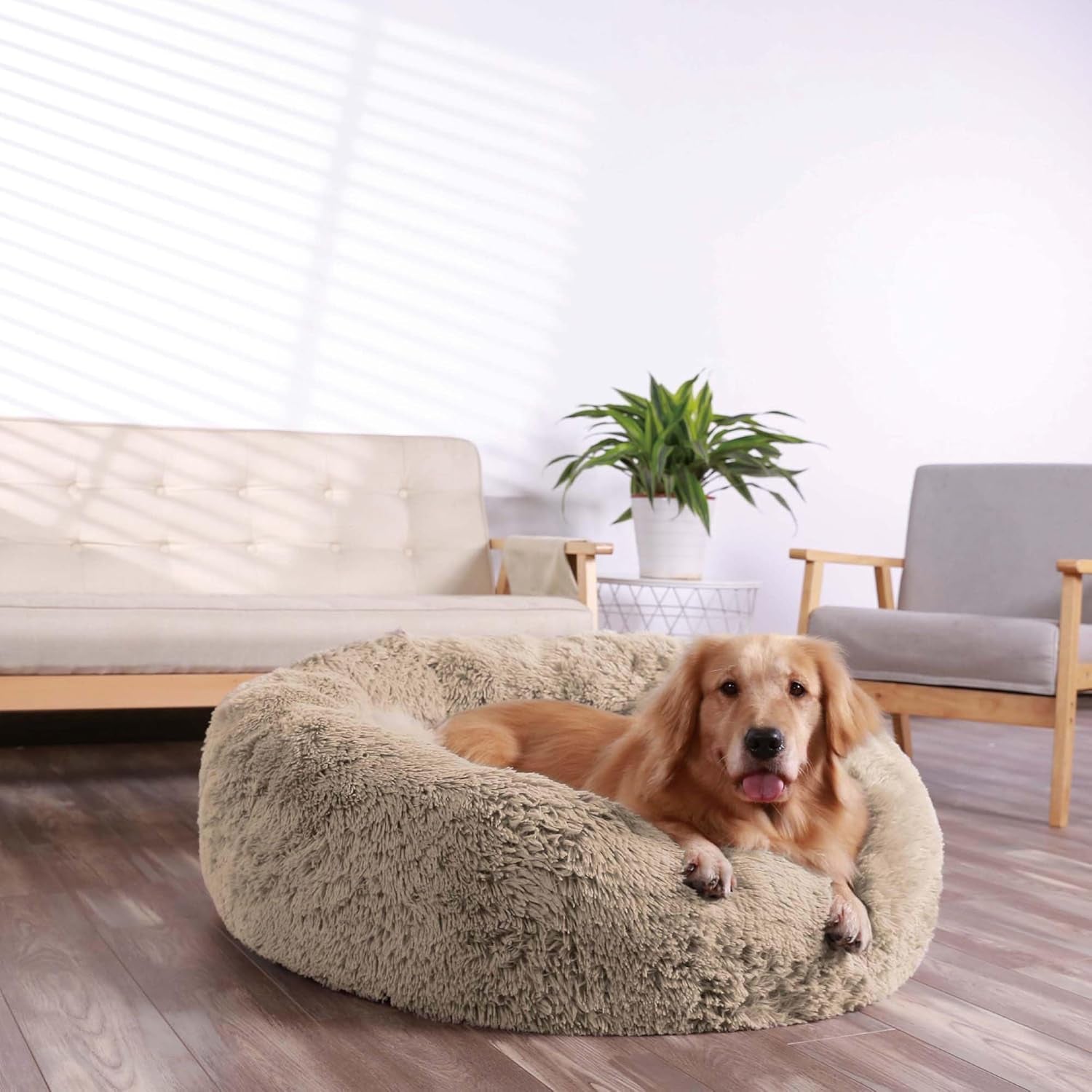 hachikitty-calming-donut-cuddler-dog-bed-round-fluffy-pet-bed-with-sewn-in-cushion-for-large-dogs-washable-large-taupe-30