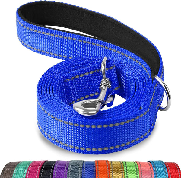 Joytale Reflective Dog Leash for Medium & Large Dogs, 6 FT X 1", Black | Heavy Duty Nylon Webbing, Padded Handle for Comfort, Visible at Night, for Walking & Training7