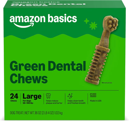 Amazon Basics Dental Dog Treats to Help Clean Teeth & Freshen Breath for Medium Dogs, Unflavored, per Pack: 36 Count, 2.25 Pounds (Previously Wag)13