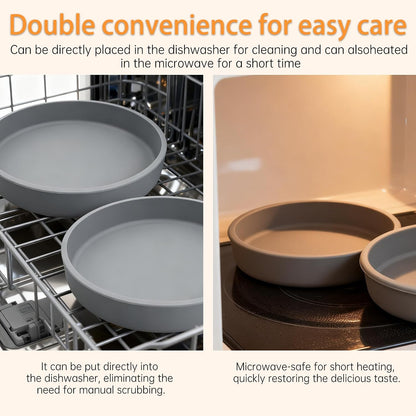 Silicone Cat Bowl Shallow Non-Slip Cat Dishes Set of 2 Relief Whisker Fatigue Small Pet Dog Bowls for Dry & Wet Food (Round Grey)6