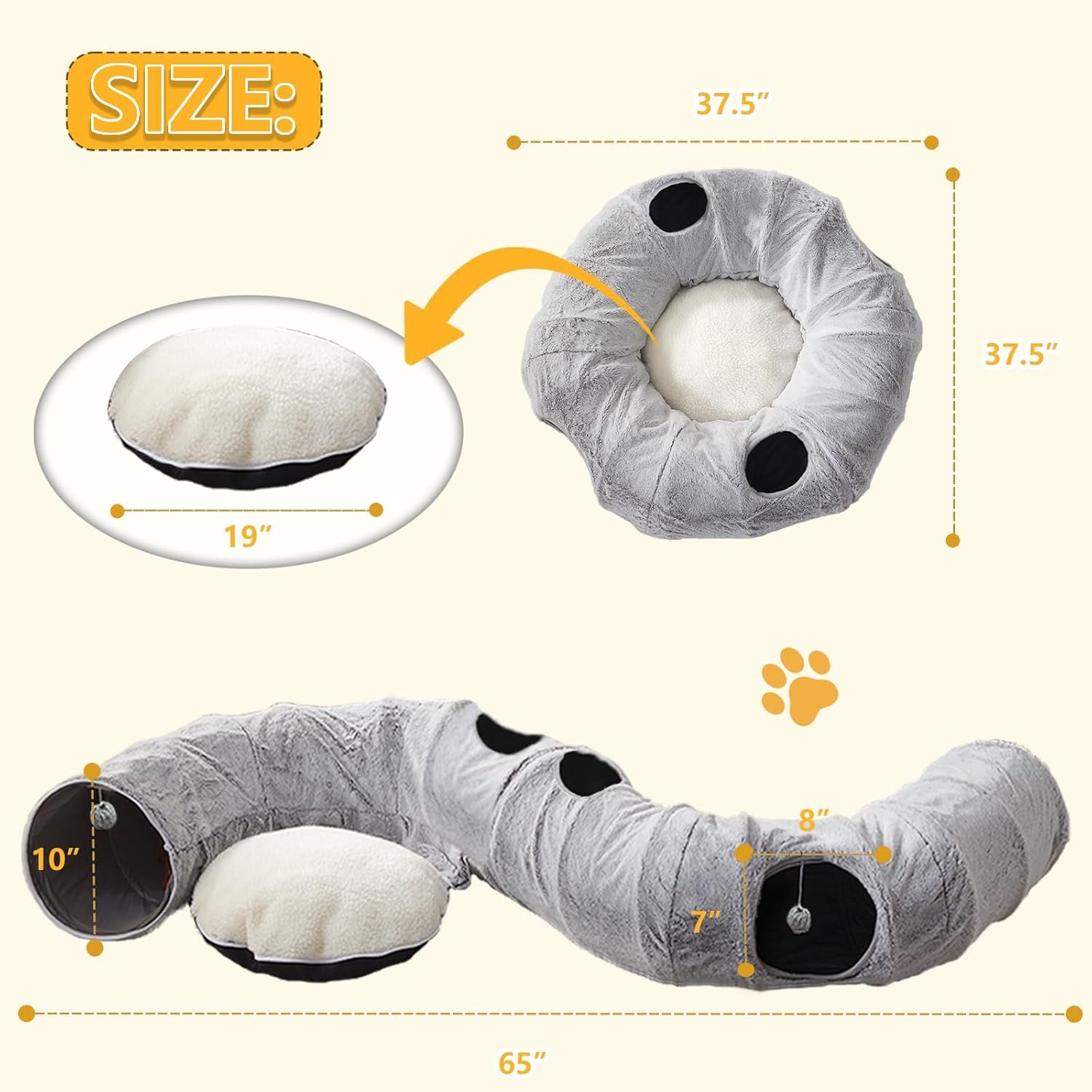 windracing-cat-tunnel-bed-for-indoor-cats-cute-cat-donut-tunnel-with-washable-circle-cushion-round-pet-play-toy-for-kitten-puppy-rabbit-grey