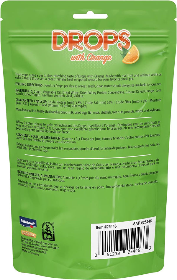 Vitakraft Drops with Orange Flavor Guinea Pig Treats 5.3 Oz Bag Delicious Yogurt Enriched Snacks with Vitamin C Essential Nutrients and Wholesome Nourishment for Small Pets2