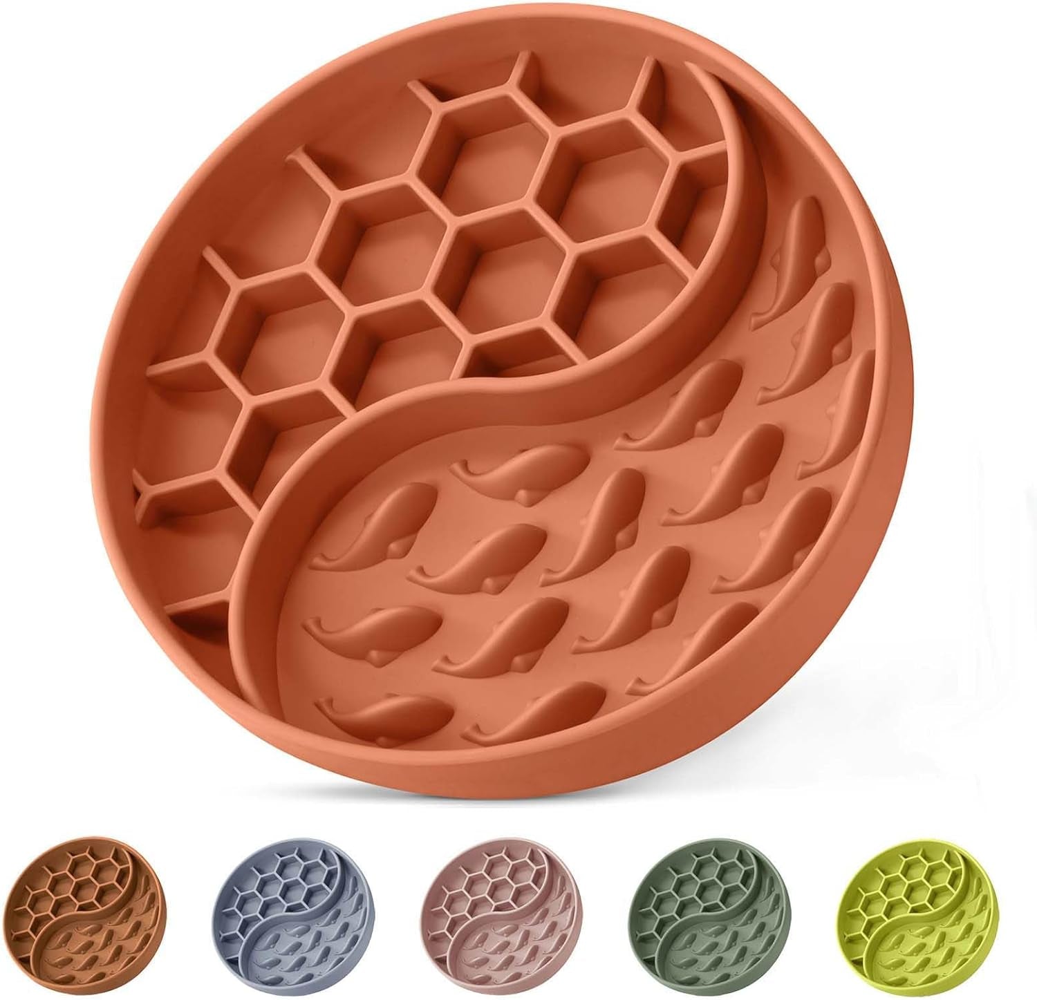 slow-feeder-dog-bowls-silicone-pet-food-bowls-with-suction-cups-non-slip-dog-feeding-slow-down-pet-eating-speed-for-fast-eaters-anxiety-relief-fun-added-pink