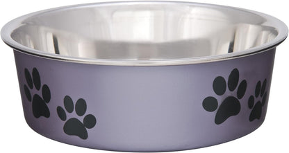 Loving Pets Bella Dog Bowls- Stainless Steel Dog & Cat Bowls - Spill Proof Dog Food Bowl, Cat Bowl, Puppy Essentials & Pet Supplies Great for Home & Travel (Medium 20-35 Lbs, Blueberry)20