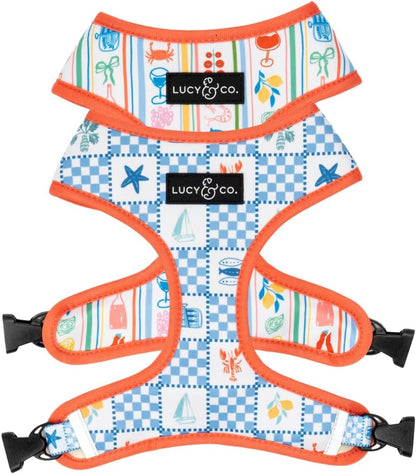 Lucy & Co. Reversible Dog Harness - Water-Repellent Neoprene, Dual-Print Design, Easy Swap Style, Adjustable Comfort Fit - Take a Bow Reversible Harness - Small16