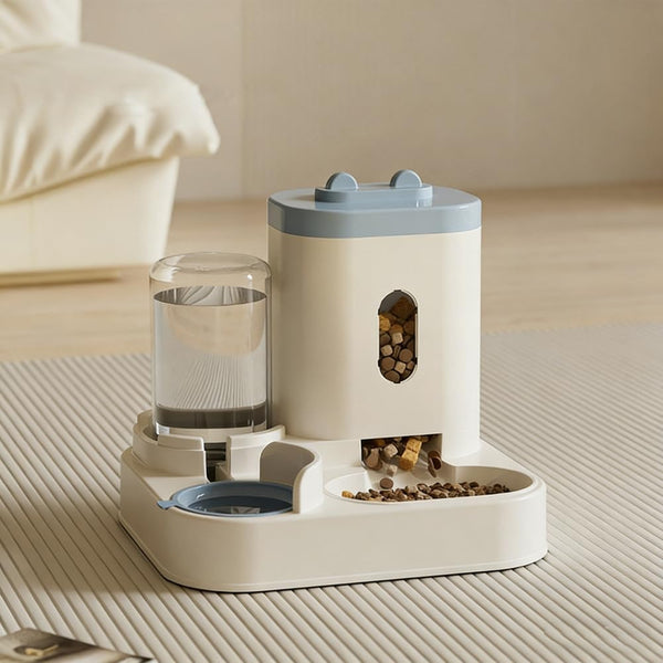 Automatic Cat Feeder and Water Dispenser Set, Gravity Pet Food Bowl and Waterer Station Large-Capacity for Small Medium Pets Puppy Kitten Rabbit (Blue)7