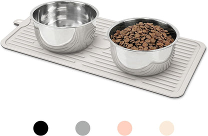 Ptlom Pet Placemat for Dog and Cat, Mat for Prevent Food and Water Overflow, Suitable for Medium and Small Pet, Grey, Silicone15