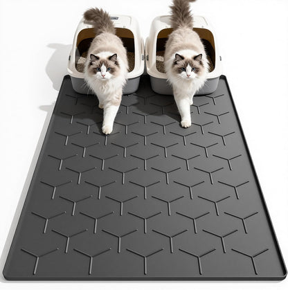 Garoopion Silicone Cat Litter Mat Large 40" X 28", Easy to Clean, Gray | Large Size Waterproof Silicone Mat with Raised Edges, Catch Litter, Protect Floor from Urine, Multi-Use for Dog/Sink/Kitchen9