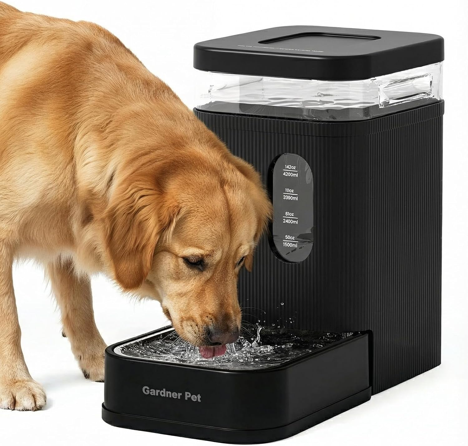 gardner-pet-2-2-gallon-automatic-dog-water-bowl-dispenser-8-5l-gravity-water-feeder-with-stainless-steel-bowl-maifan-stone-filter-bpa-free-for-for-cats-and-dogs-black-2-2-gallon