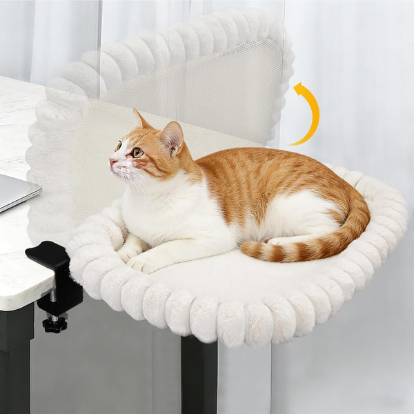 IPOW X-Large Cat Bed Heavy Duty Steel Frame Supports up to 40Lbs Cat Desk Bed & Perch Space-Saving 90°Foldable with Soft Ultra-Plush Faux Fur for Small Medium Large Cats8