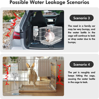 Vannon 30Oz Small Pet Water Bottle for Cage with Top Fill Design, Grey | Top-Fill Small Pet Water Bottle with Leak-Resistant Nozzle, Bpa-Free Materials, and Stable Dual Clips for Everyday Hydration.4
