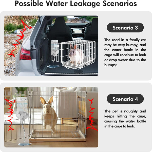 Vannon 30Oz Small Pet Water Bottle for Cage with Top Fill Design, Grey | Top-Fill Small Pet Water Bottle with Leak-Resistant Nozzle, Bpa-Free Materials, and Stable Dual Clips for Everyday Hydration.4
