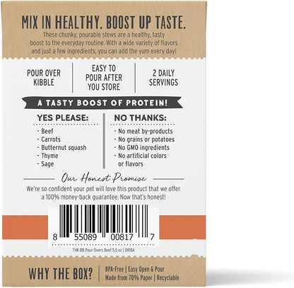 The Honest Kitchen Human Grade Bone Broth POUR OVERS Wet Toppers for Dogs (12 Pack), 5.5 Oz - Beef Stew3