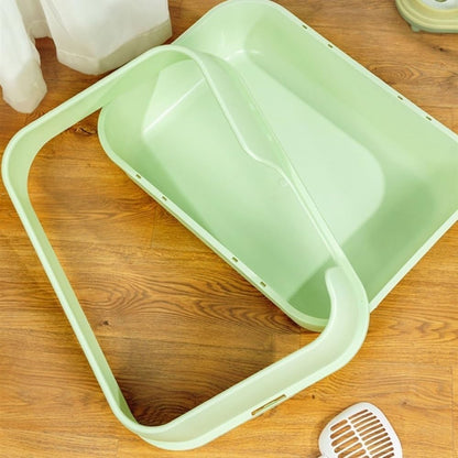 Pet Supplies, High-Sided Semi-Enclosed Cat Litter Box for Big Cats & Rabbits, Detachable(Green)7