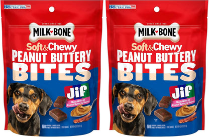 Milk-Bone Soft & Chewy Peanut Buttery Bites, 4.5 Oz. Bag | Soft Dog Treats with Jif Peanut Butter21