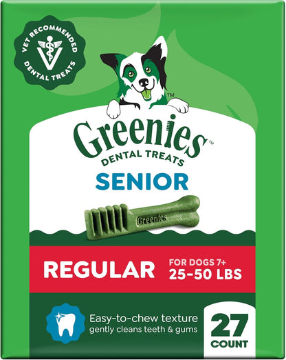 Greenies Senior Teenie Size Adult Natural Dental Dog Treats, 96 Count | Veterinarian-Recommended, Cleans Teeth, Freshens Breath, Supports Joint Health, Dogs 7+ (5-15 Lbs), 27 Oz. Pack14