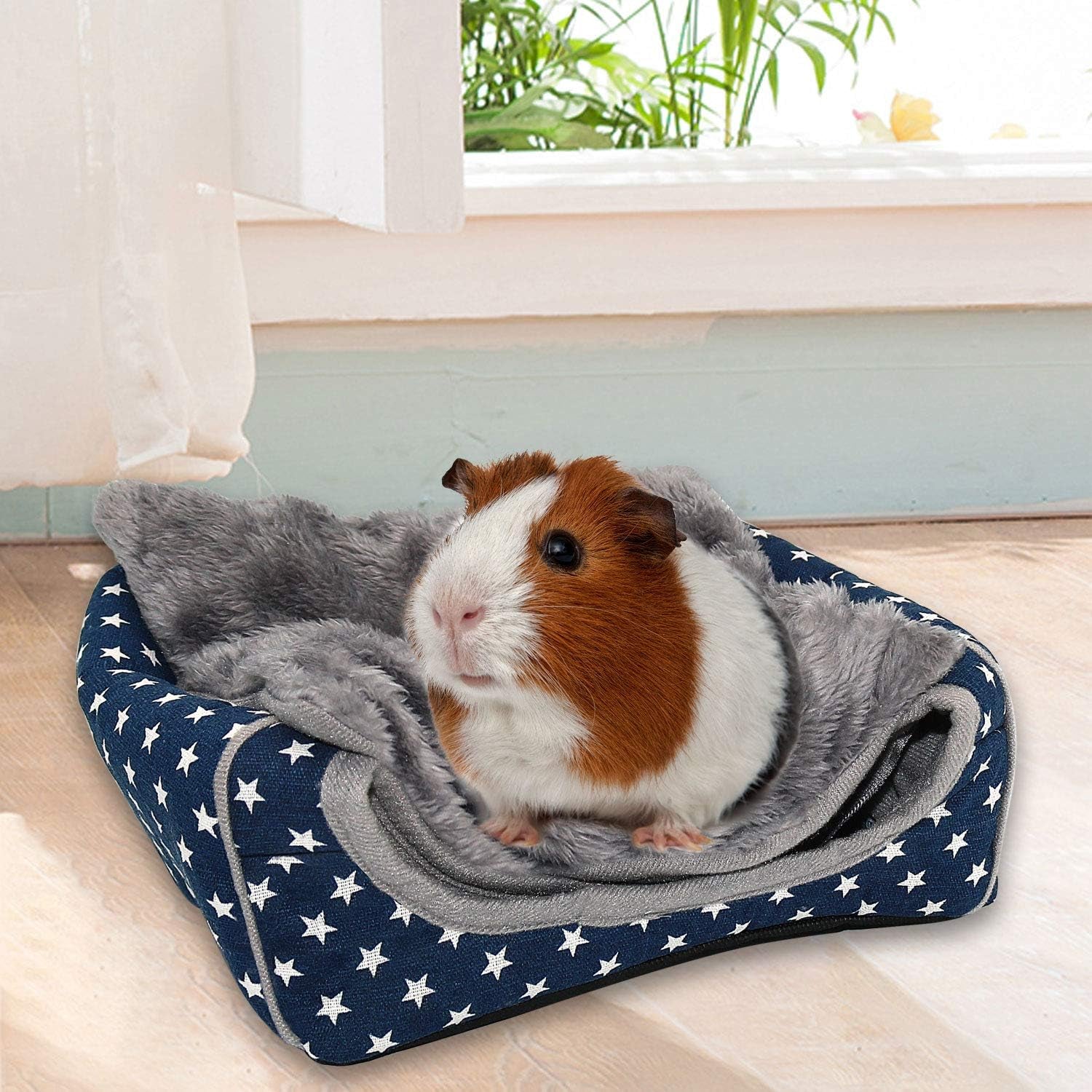 bwogue-guinea-pig-bed-hideout-washable-hamster-cave-for-small-animals-removable-cushion-for-cleaning-warm-fleece-nest-washable-bed-10-23-x-10-23-x-11-in-dwarf-rabbits-hedgehogs