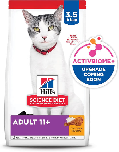 Hill'S Science Diet Senior 11+ Dry Cat Food | #1 Veterinarian Recommended, Chicken Recipe, 3.5 Lb. Bag13
