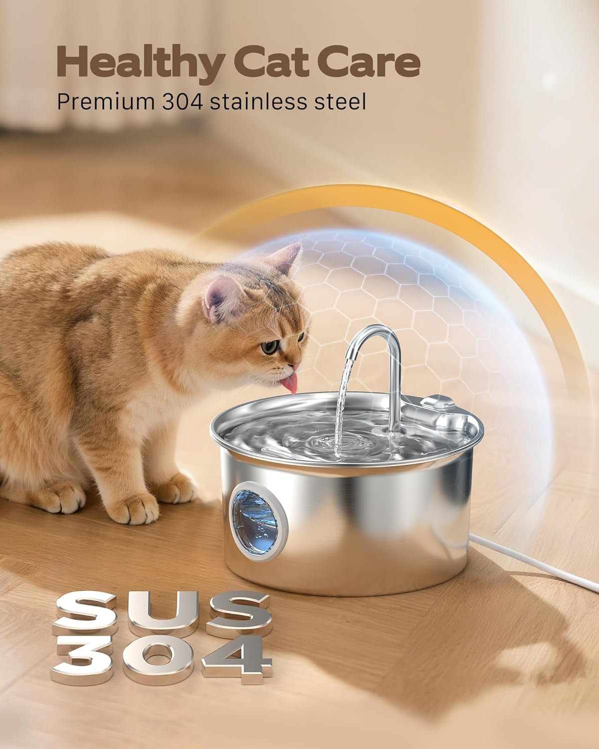 cat-water-fountain-stainless-steel-cat-fountain-for-drinking-88oz-2-6l-pet-water-fountain-for-cats-indoor-quiet-cats-water-bowl-dispenser-pets-feeding-watering-supplies-for-small-animals