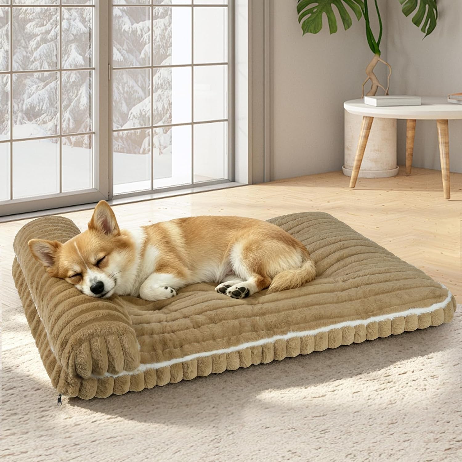 dog-beds-medium-large-sized-dog-dog-bed-for-crate-with-pillowgrey-xl-comfort-large-dog-bed-washable-dog-bed-with-removable-cover-durable-orthopedic-deluxe-plush-dog-crate-pad-bed