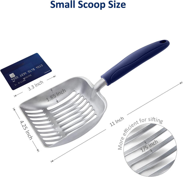 Wepet Cat Litter Scoop, Aluminum Alloy Sifter, Kitty Metal Scooper, Deep Shovel, Long Handle, Poop Sifting, Kitten Pooper Lifter, Durable, Heavy Duty, for Litter Box2