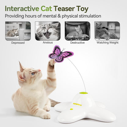 All for Paws Cat Toys Interactive Butterfly Flutter Bug Cat Automatic Toy Stimulating Kitty Toys Enrichment for Indoor Cats7