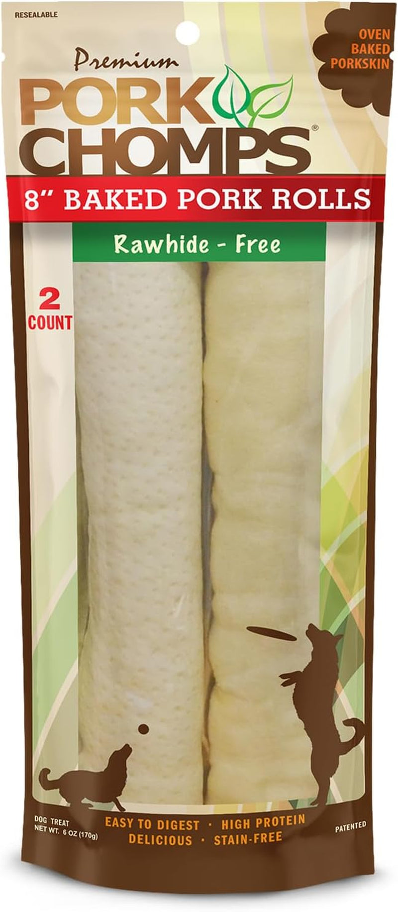pork-chomps-baked-pork-skin-dog-chews-8-in-rolls-chicken-2-count-made-with-a-real-chicken-wrap-over-oven-baked-pork-skin-rawhide-free-low-in-fat-and-easy-to-digest