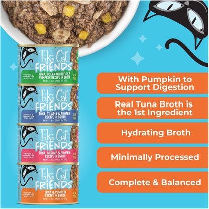 Tiki Cat Friends Wet Cat Food Tuna Variety Pack, 5.5 Oz. Cans (8 Count)8