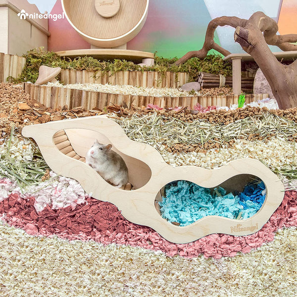 Niteangel Hamster House W/Climbing Ladder for Hamsters Gerbils Mice or Similar-Sized Pets (Secret Peep Tunnel Hamster Hut)2